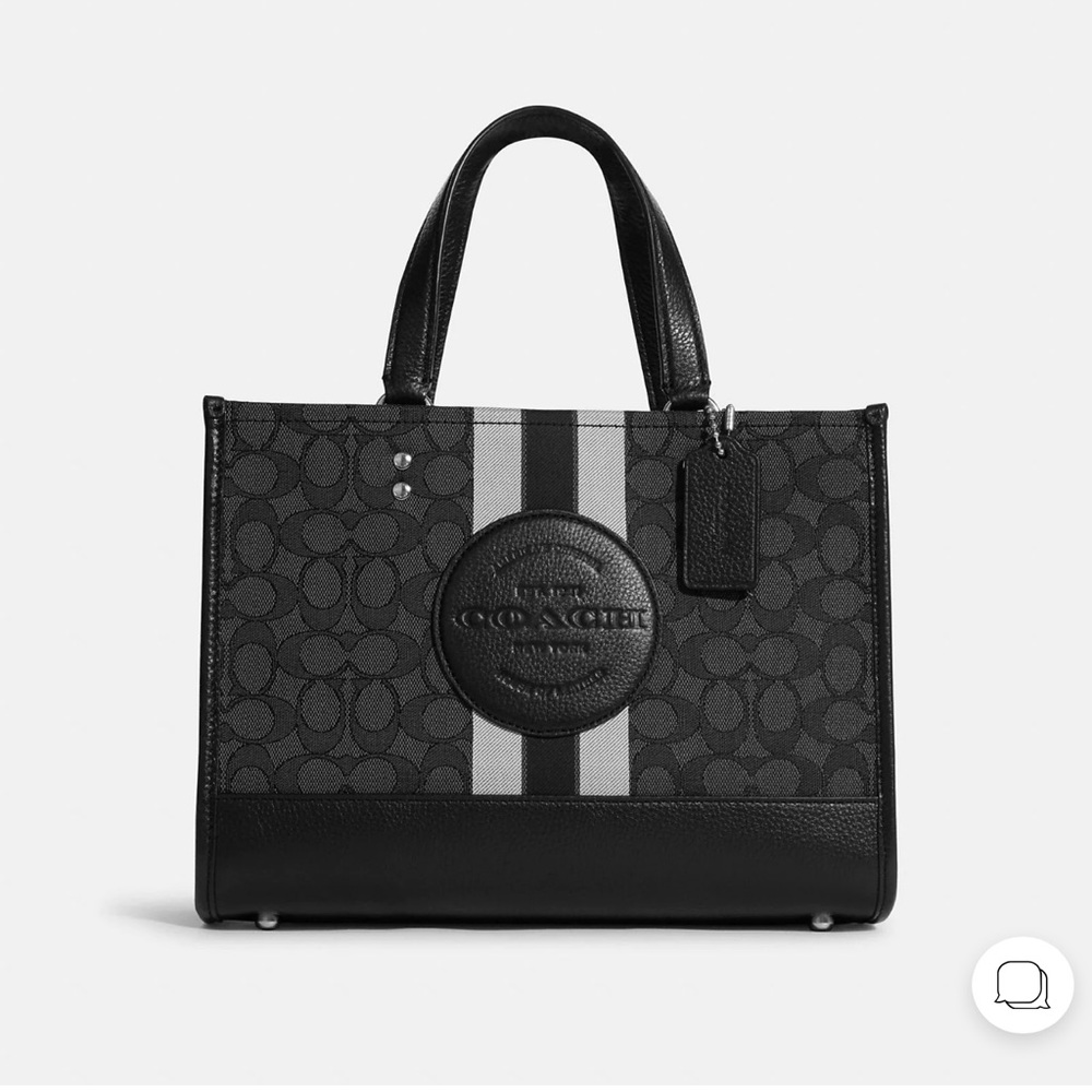 COPY - DEMPSEY CARRYALL IN SIGNATURE JACQUARD WITH STRIPE AND COACH PATCH